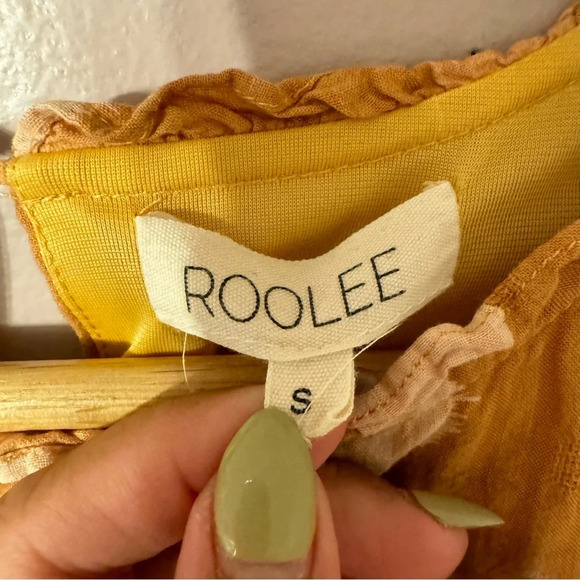 SOLD//Roolee Gwendolyn Polkadot Midi Dress Yellow Size S - Picture 5 of 7